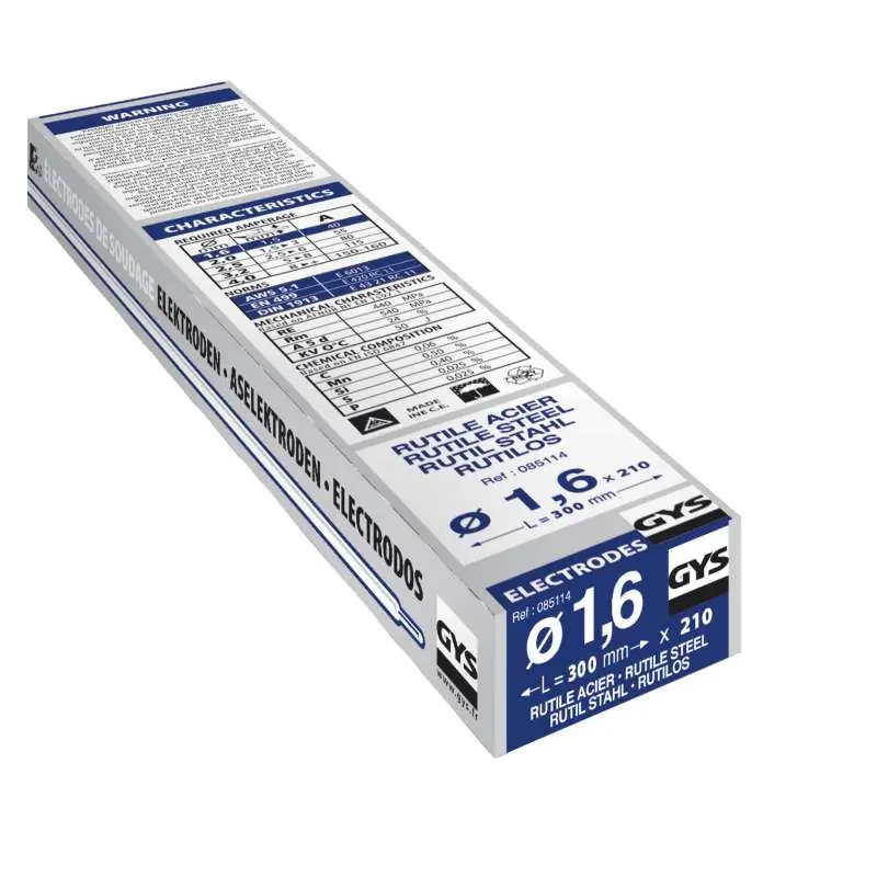 210 Électrodes rutiles acier Ø 1.6 mm GYS 085114 Prix Réduit