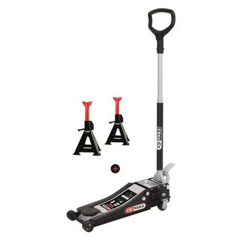 Lot d‘un cric extra-bas acier ULTIMATE 2t + Chandelles 2t – KS TOOLS – 161.0367-A2 Meilleur Prix