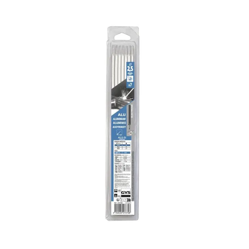 7 électrodes en alu GYS 073708 Ø2,5 – BLISTER Nouvelle Collection
