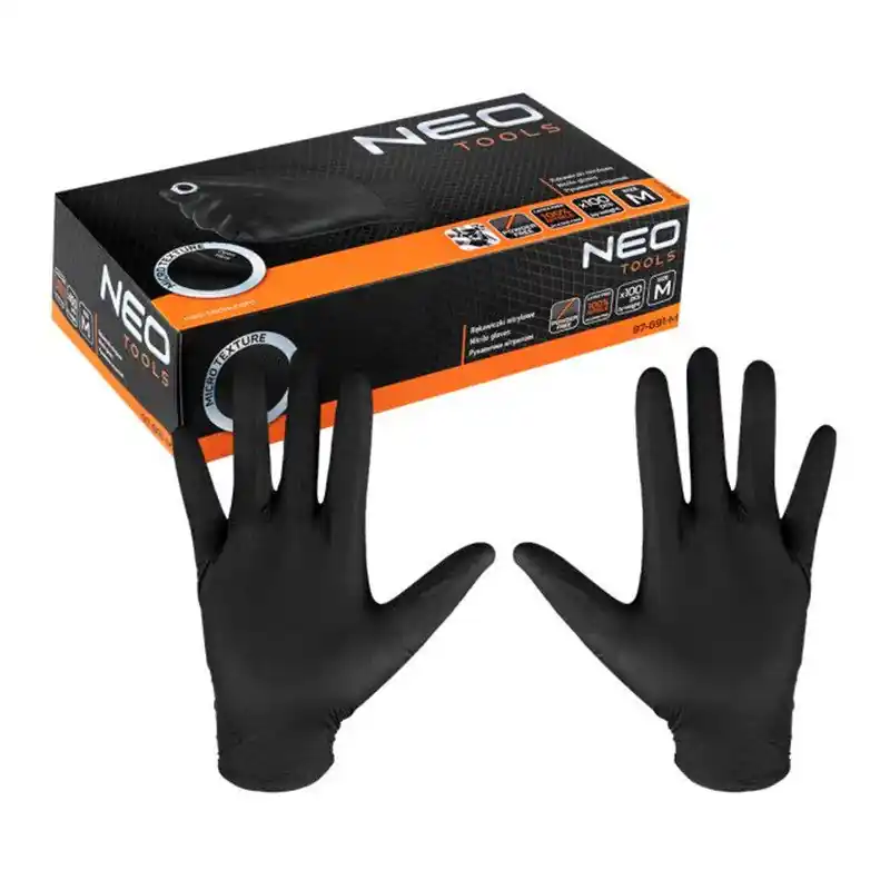 Boite de 100 gants nitrile noirs NEOTOOLS Prix Choc