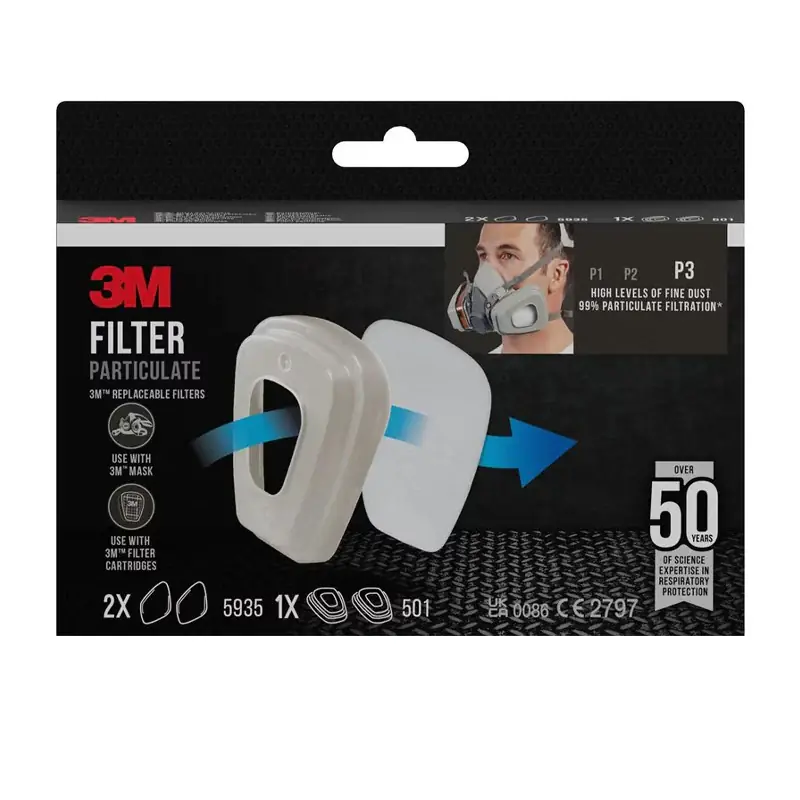 5935 – Filtres P3 – Boîte de 2 Paires + 1 Paire de Bagues de Fixation P3 Authentique