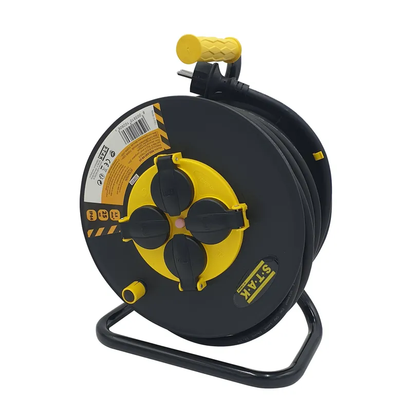 Enrouleur pro, 4 prises, H07RN-F3G2.5MM2, 25M , NF,CE – IP44. – VELAMP – REELART-FR-25 Expédition Rapide