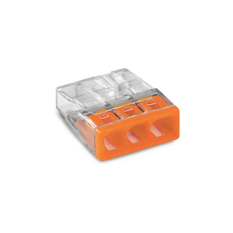 Lot de 100 bornes WAGO 2273 – 3 x 0,5 à 2,5mm² Transp. / Orange Nouvel Arrivage