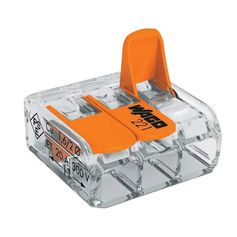 Lot de 50 bornes WAGO 221 Mini 3x4mm² à leviers souple & rigide Retour Gratuit