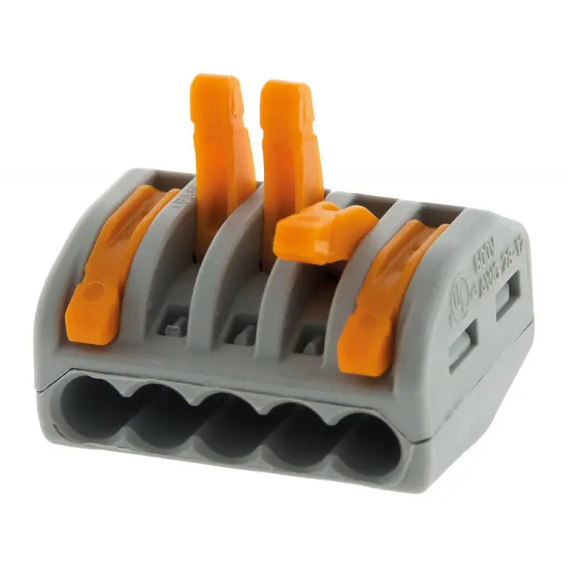 Prix Promo Pack de 100 bornes de connexion rapide a levier WAGO 5 entrées fil souple et rigide - S222