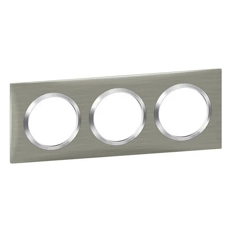 Plaque LEGRAND Dooxie 3 postes carré inox Prix Choc
