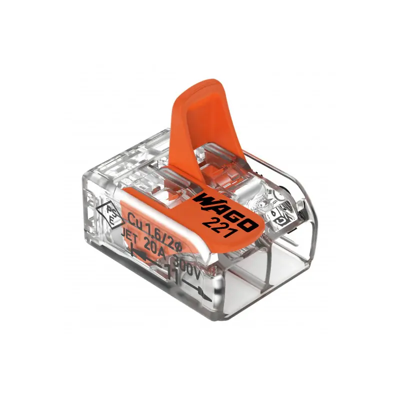 Lot de 100 bornes WAGO 221 Mini 2x4mm² à leviers souple & rigide Nouveauté