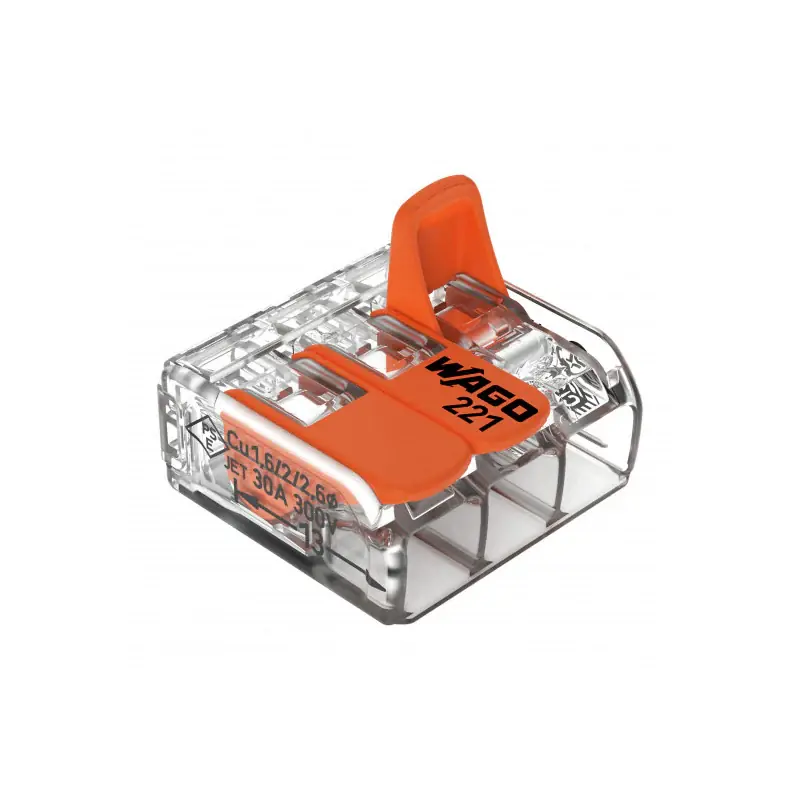 Soldes Lot de 30 bornes WAGO 221 3x6mm² à leviers souple & rigide