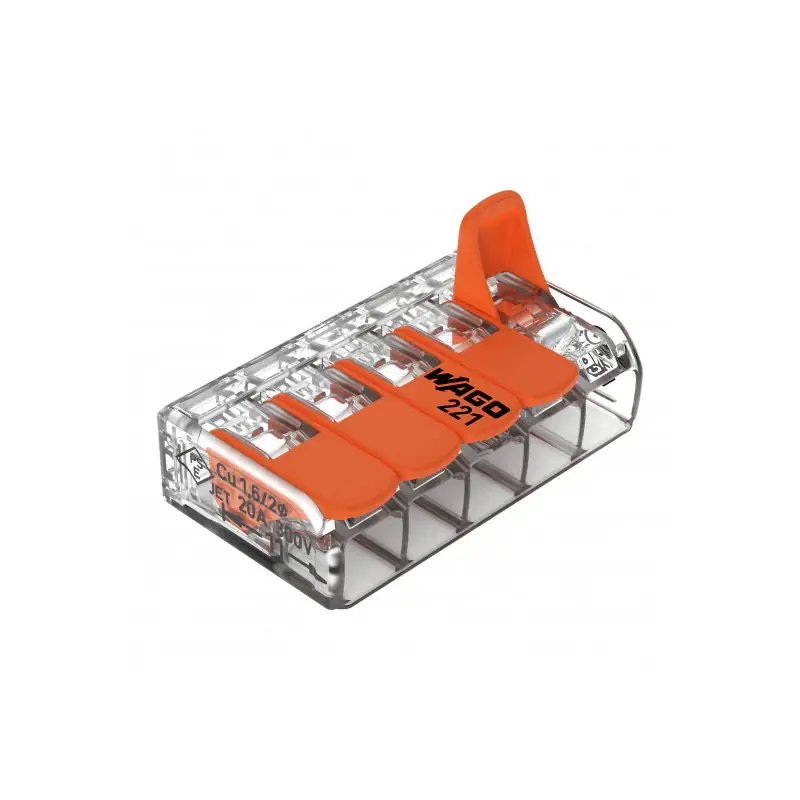 Lot de 25 bornes WAGO 221 Mini 5x4mm² à leviers souple & rigide Achat Immédiat