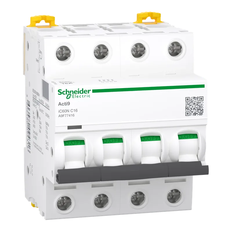Disjoncteur SCHNEIDER A9F77416 16A 4P courbe C 10kA 400V Acti9 iC60N Petit Prix