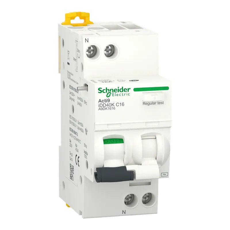 Disjoncteur différentiel SCHNEIDER A9DK1616 1P+N C 16A 4500A/4,5A 30mA type AC Acti9 iDD40K Offre Spéciale