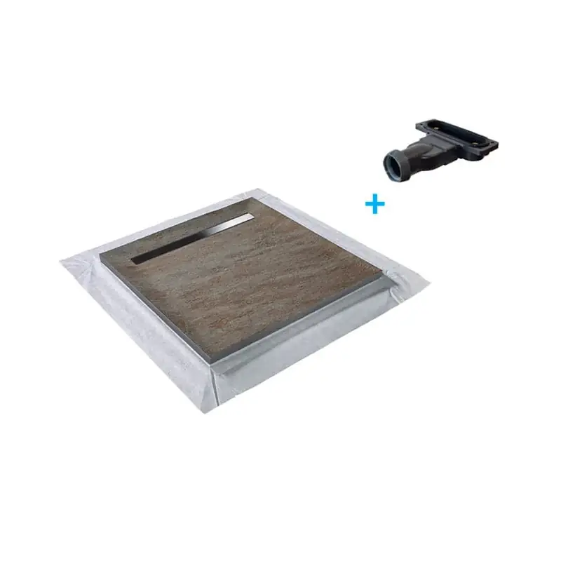 Receveur pierre naturelle cuivre MARMOX grille caniveau acier excentrée Meilleure Vente