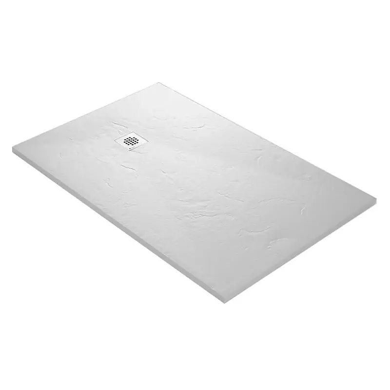 Paiement Sécurisé Receveur résine MARMOX blanc imitation ardoise – grille carrée excentrée