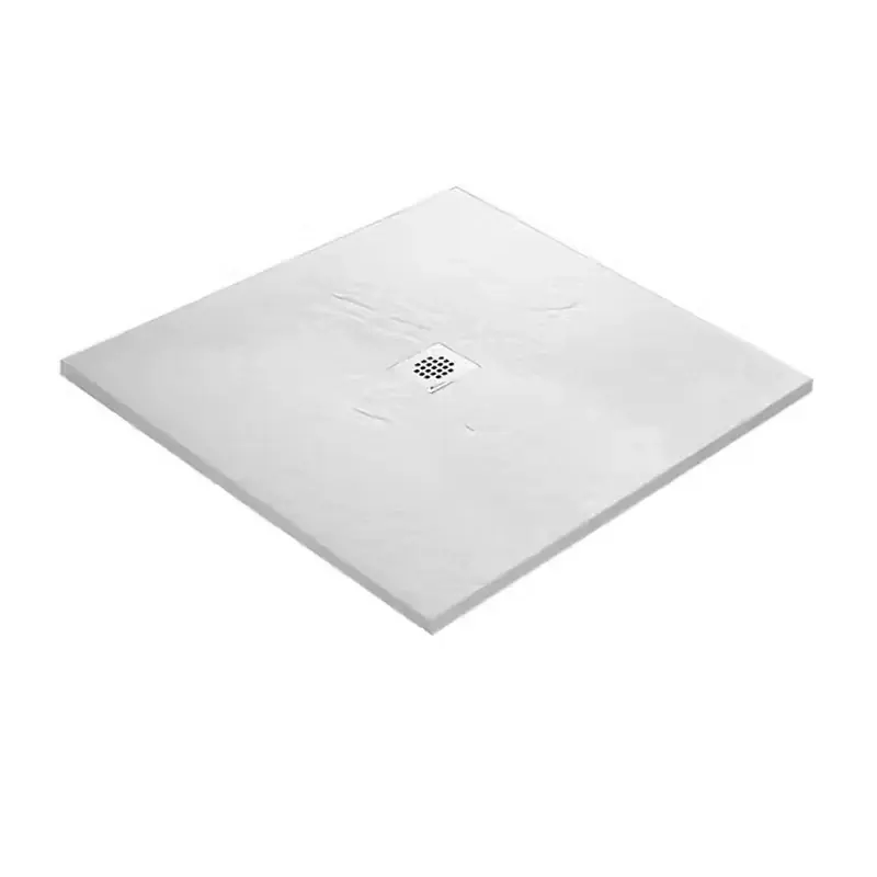 Receveur résine MARMOX blanc imitation ardoise – grille carrée centrée Bon Plan