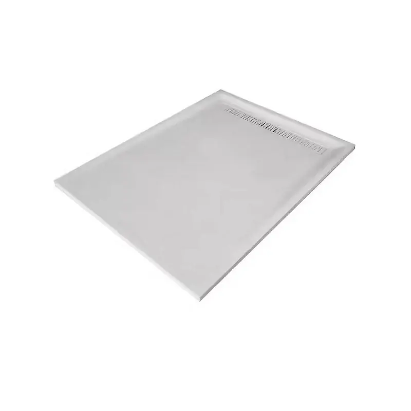 Receveur résine MARMOX blanc imitation ardoise – grille caniveau excentrée Vente Directe