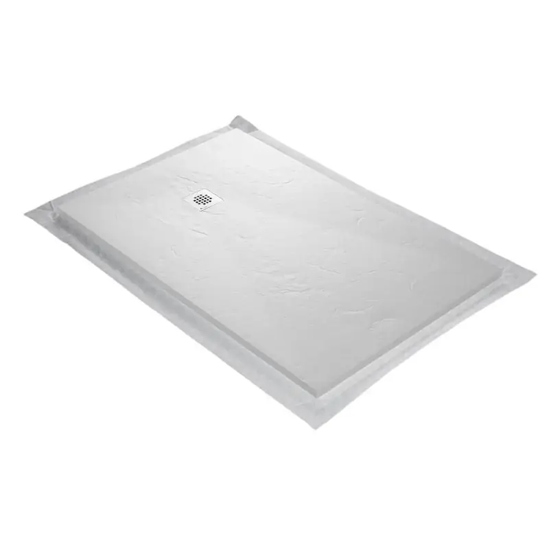 Receveur résine MARMOX imitation marbre blanc – grille carrée centrée Remise