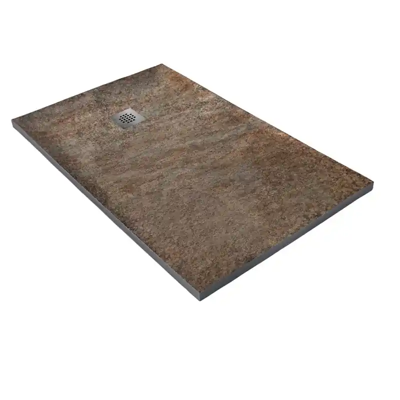 Receveur pierre naturelle cuivre MARMOX grille carrée acier excentrée Meilleur Choix