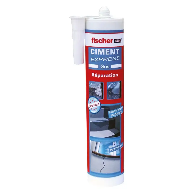Lot de 10 cartouches de ciment express FISCHER 519175 prêt à l‘emploi gris ciment 310 ml Authentique
