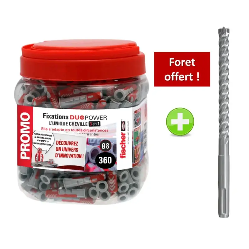 Solde Cheville FISCHER 8x40mm DuoPower 360 pièces