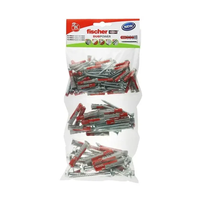 Bon Plan Assortiment de 65 chevilles DUOPOWER et vis FISCHER 541179 6,8,10 S B