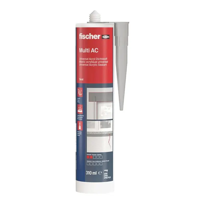 Pas Cher Mastic acrylique Multi AC gris FISCHER 53111 Utilisation intérieure 1 cartouche de 310 ml avec canule