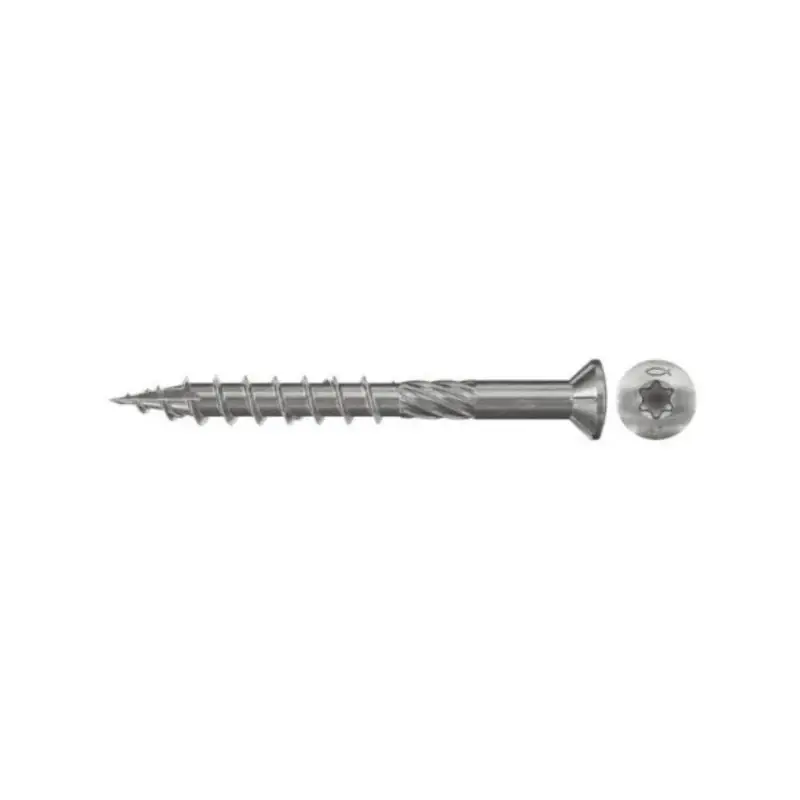 Solde Boîte de 500 Vis terrasse inox Ø 5×60 mm A2 FTS FISCHER 660608 – TF empreinte torx