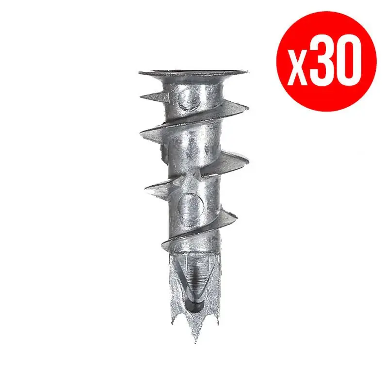 Dernière Chance Sachet de 30 chevilles autoperceuses FISCHER 520181 métal GKM-S – pour matériaux creux – 35 mm