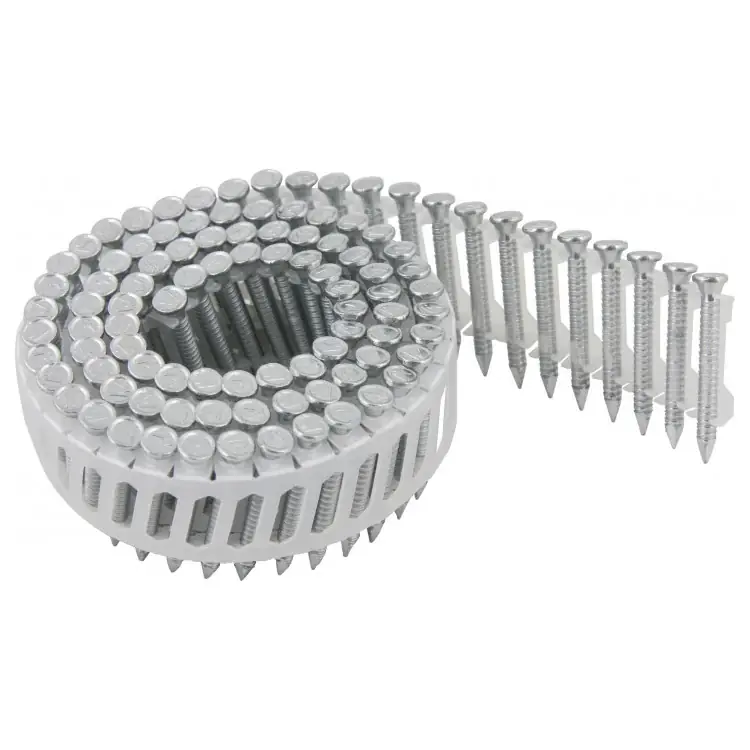 Pointes d‘Ancrage 40 x 4 mm en Rouleaux 16° Tête Plate Fraisée Electrozinguée 15µ Annelée Liaison Plastique NORFIX Achat Immédiat