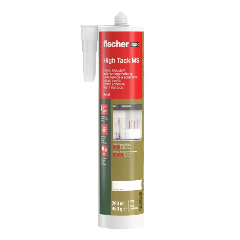 Cartouche de colle élastique High Tack MS blanche à adhérence initiale élevée FISCHER 541712 290 ml Expédition Rapide