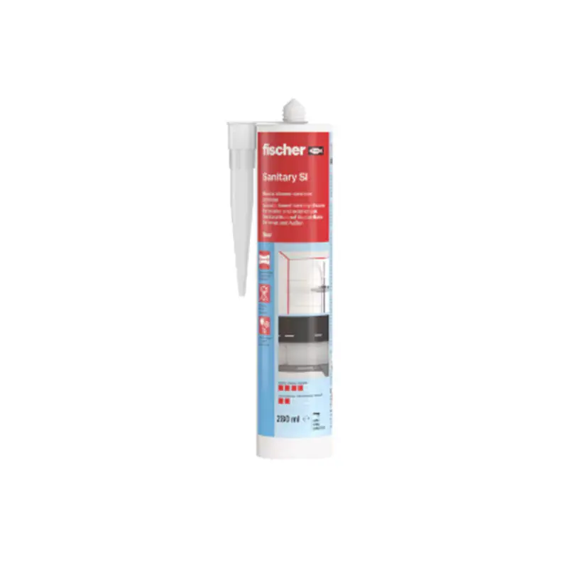 Dernier Modèle Mastic silicone SI blanc spécial sanitaires FISCHER 58516 1 cartouche de 280 ml