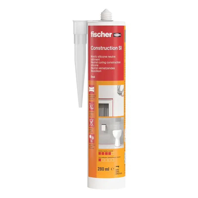 Promotion Cartouche de mastic silicone pour le bâtiment SI 280 ml transparent FISCHER 94417