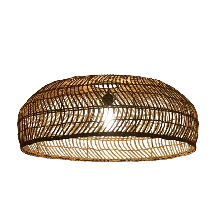 Prix Promo Abat-jour pour suspension Eugénie en bambou – ⌀ 80 cm – marron