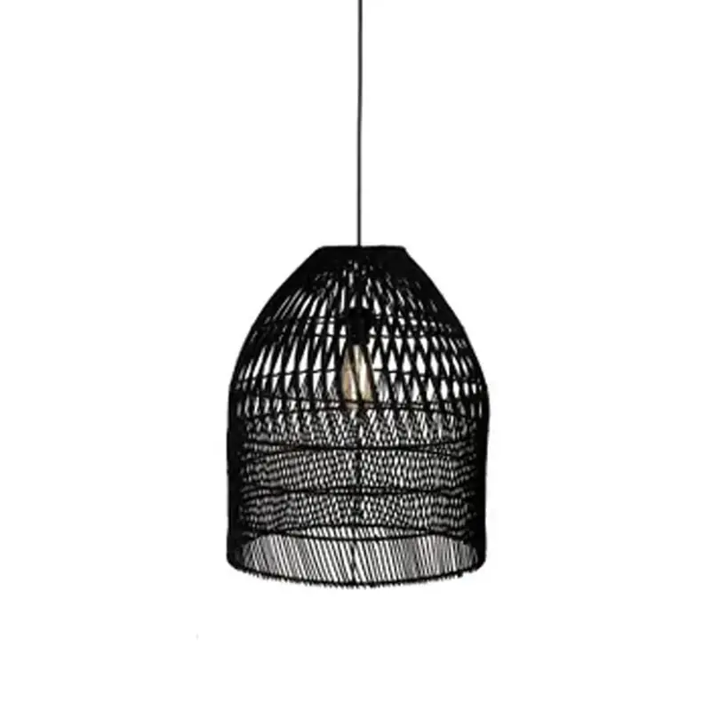 Abat-jour pour suspension Marco en rotin – ⌀ 42 cm – noir Jusqu&rsquo;à Épuisement Des Stocks