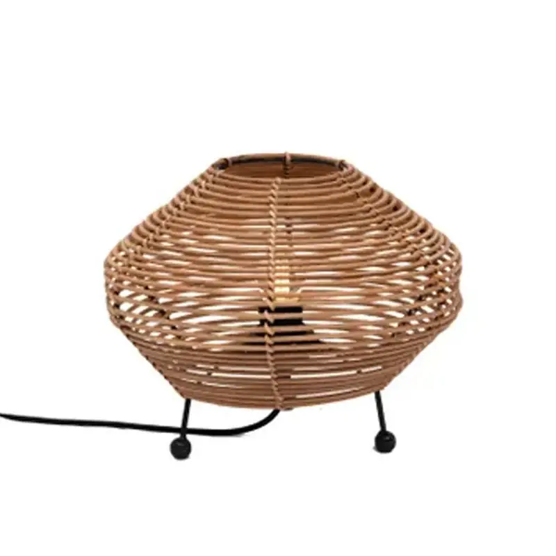 Nouvel Arrivage Lampe à poser Esteban en rotin – ⌀ 32 cm – marron